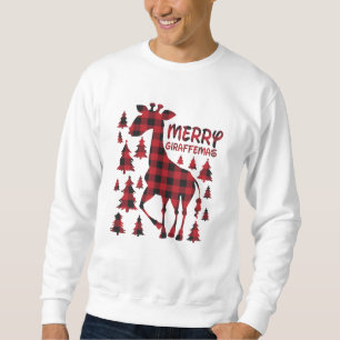 Plaid Merry Christmas Xmas. Giraffe Animal Fans Sweatshirt