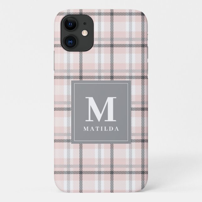 Plaid monogram tartan Case-Mate iPhone case (Back)