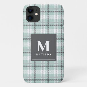 Plaid monogram tartan iPhone 11 case