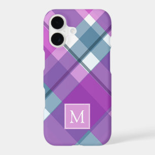 Plaid Monogramme Violet Clair