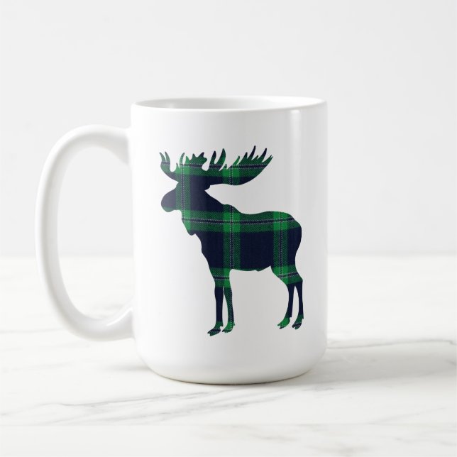 Plaid Moose Coffee Mug (Left)