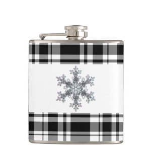 Plaid noir et blanc - flacon de neige
