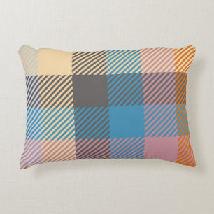 Plaid or tartan vintage abstract, home decor, back accent pillow