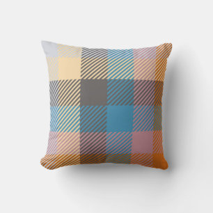Plaid or tartan vintage abstract, home decor, back throw pillow