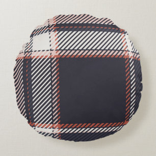 Plaid or tartan vintage is background or texture i round pillow