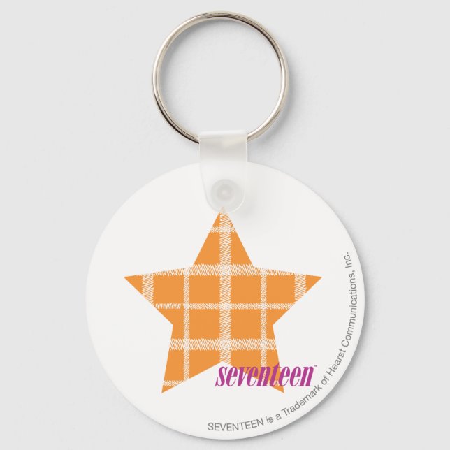 Plaid Orange 2 Keychain (Front)