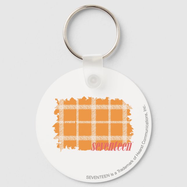 Plaid Orange 3 Keychain (Front)