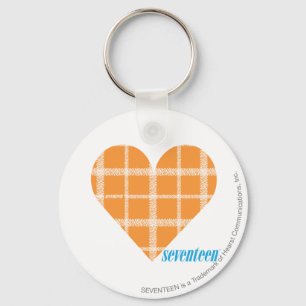 Plaid Orange 4 Keychain