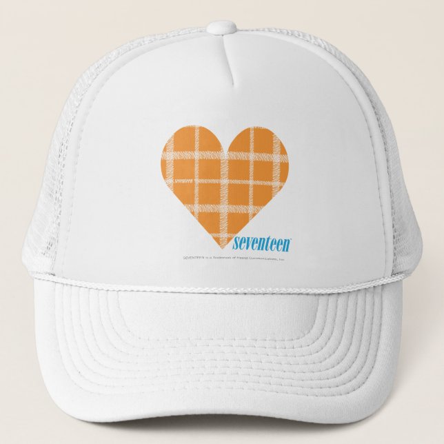 Plaid Orange 4 Trucker Hat (Front)