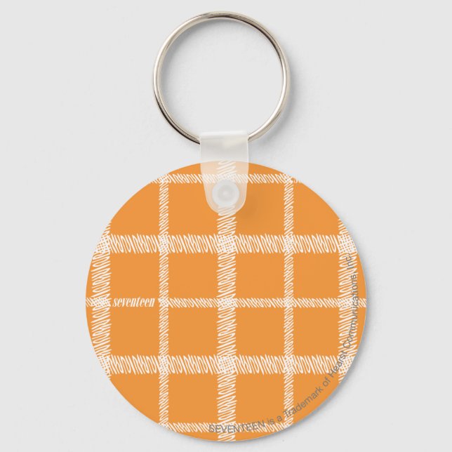 Plaid Orange Keychain (Front)