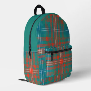 Plaid Orange Turquoise Rustic Wilson Tartan Printed Backpack