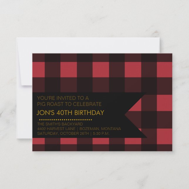 Plaid Party Invitation (Front)