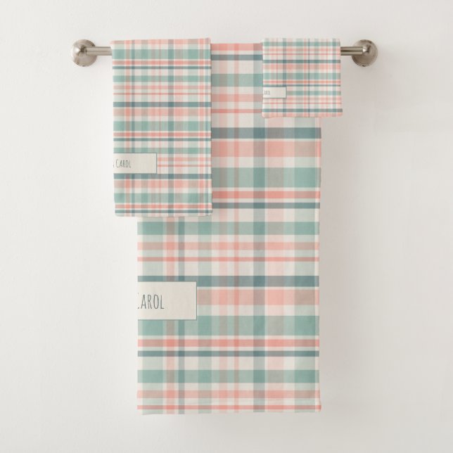 Plaid pastel avec nom  (En situation)