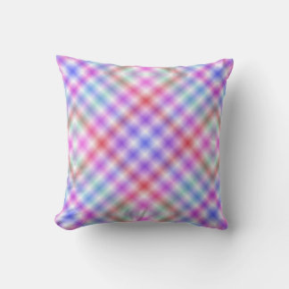 Plaid Pastel Pattern Reversible Throw Pillow