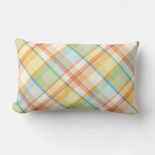 Plaid Pastels Throw Pillow