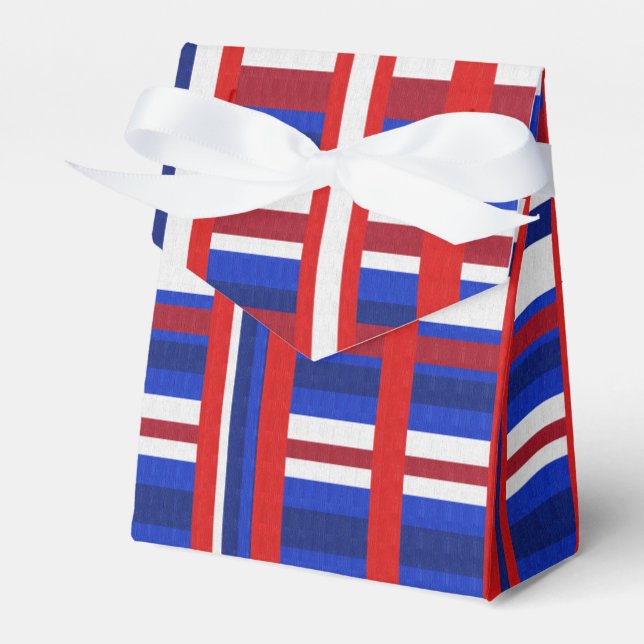 Plaid Patriot Favor Box (Front Side)
