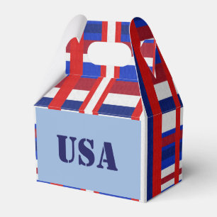 Plaid Patriot USA Favor Box