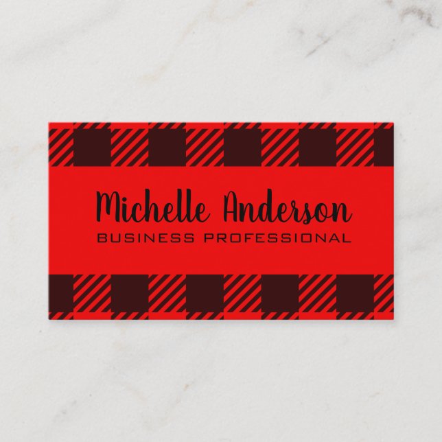 Plaid Pattern Background Business Card (Front)