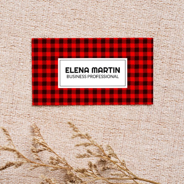 Plaid Pattern Background Business Card (Creator Uploaded)