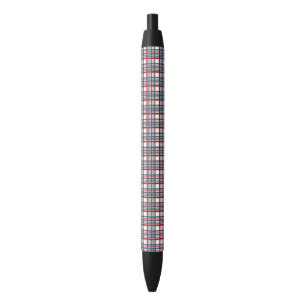 Plaid pattern black ink pen
