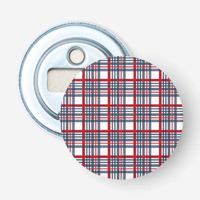 Plaid pattern bottle opener (Front)