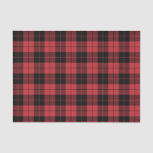 Plaid Pattern Dark Red and Black Tissue Paper