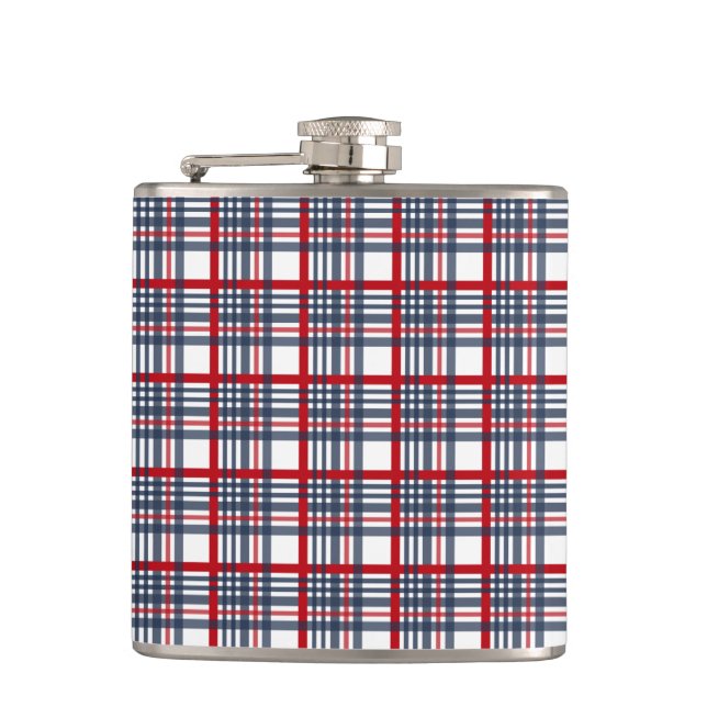 Plaid pattern hip flask (Front)
