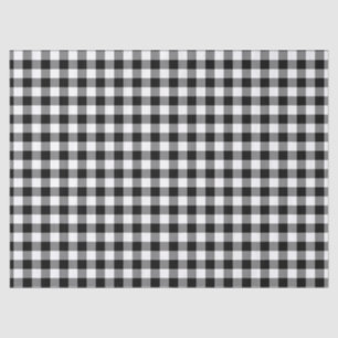 Plaid Pattern In Black & White Tissue Paper