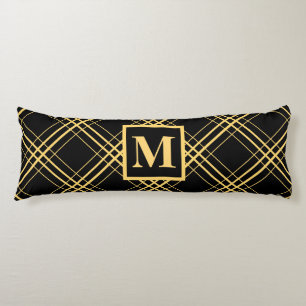Plaid Pattern & Monogram Body Pillow