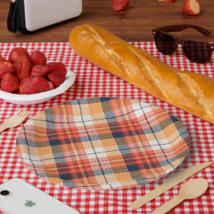 Plaid Pattern Paper Plate