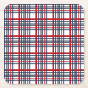 Plaid pattern square paper coaster