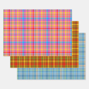 Plaid patterns wrapping paper sheet