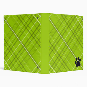Plaid Paw Print Binder