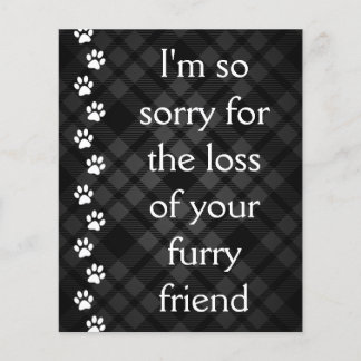 plaid paws pet loss sympathy card
