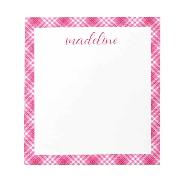Plaid Personalized Notepad (Front)