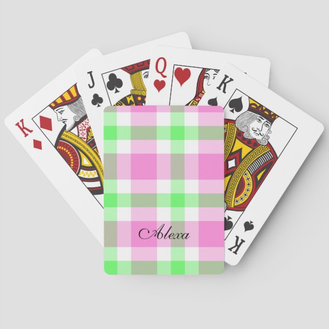 Plaid Personalized Playing Cards (Back)