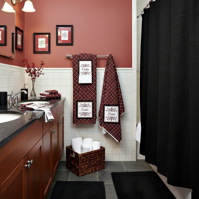 Plaid Personalized snowflake   Bath Towel Set (Creator Uploaded)