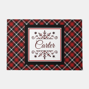 Plaid Personalized snowflake   Doormat