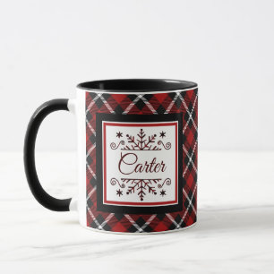 Plaid Personalized snowflake   Mug