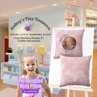 Plaid personnalisé pour bébé fille oreiller
