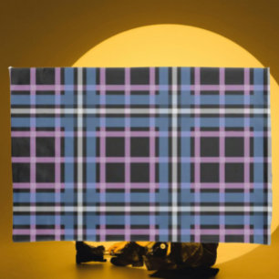 Plaid Pillowcase – Blue, Lavender & Black