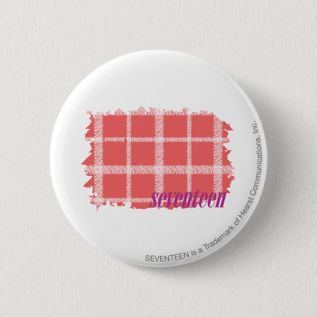 Plaid Pink 2 Inch Round Button (Front)