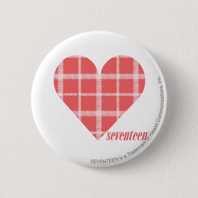 Plaid Pink 4 2 Inch Round Button (Front)