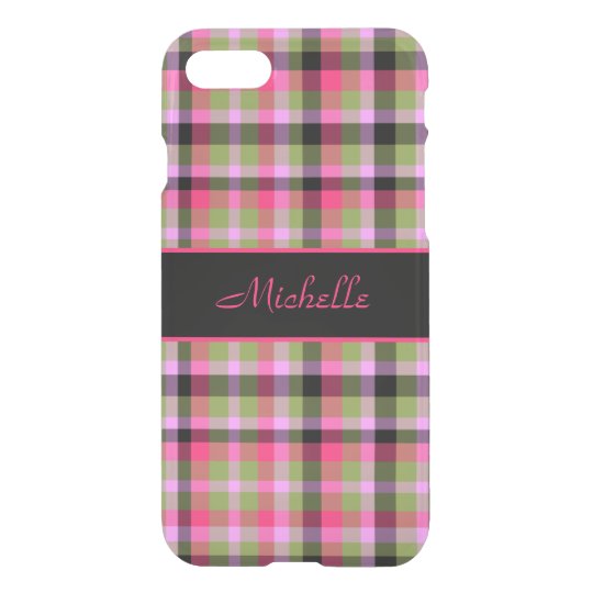 Plaid Pink and Green iPhone 8/7 Case