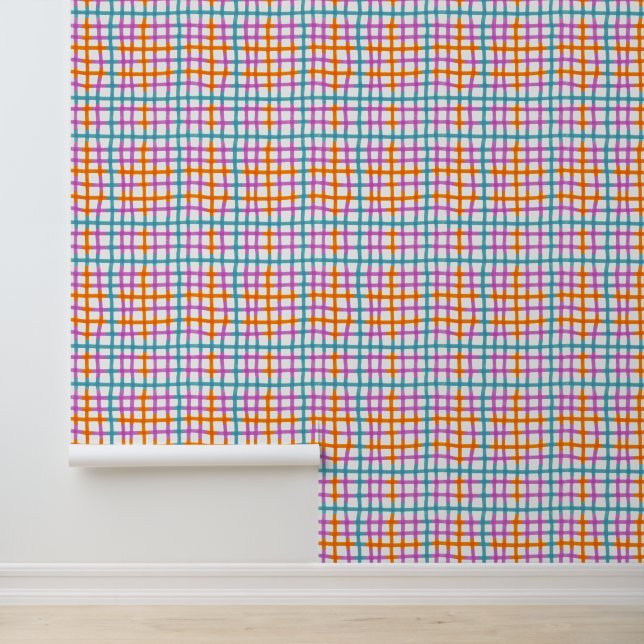 Plaid Pink, Blue, Orange Wallpaper (Application)