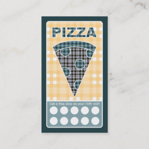 plaid pizza business card