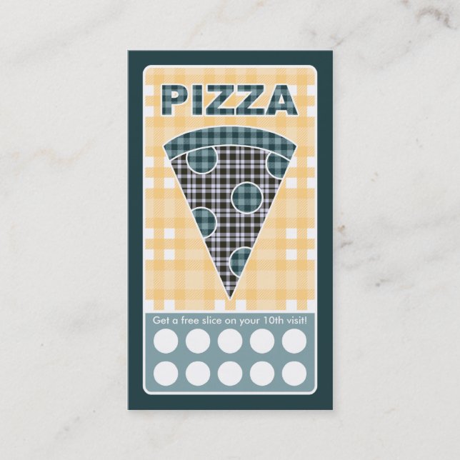 plaid pizza business card (Front)