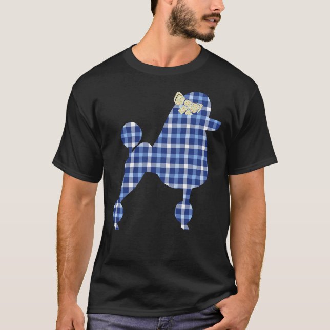 Plaid Poodle Dog T-Shirt (Front)