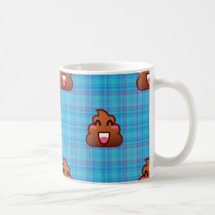 plaid poop emoji coffee mug