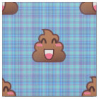 plaid poop emoji fabric
